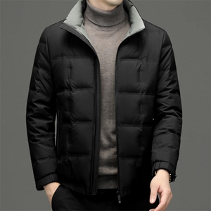 羽绒服男冬季新款厚款立领宽松上衣中年爸爸装休闲男士保暖外套图片