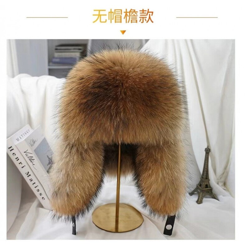 狐狸毛雷锋帽男士貉子毛冬天中老年保暖皮草风雪棉帽子冬,饰品帽子,星座613