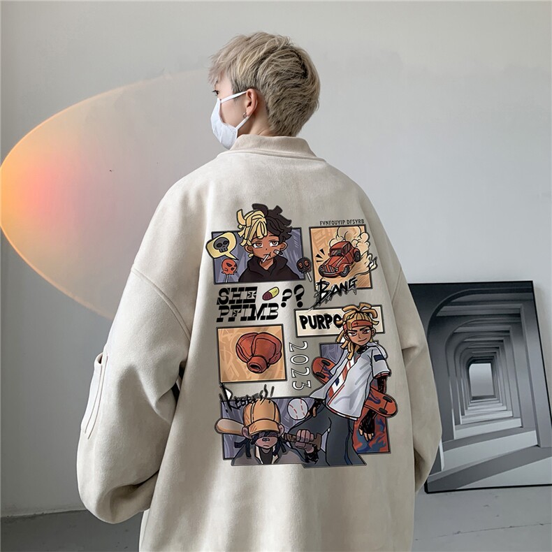 23秋款美式复古麂皮绒飞行棒球服男女夹克外套JF3138-P80控108,男装夹克,电商B370