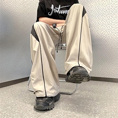 阔腿裤男韩版潮流拼色高街帅气拖地2023秋夏新款ins长裤K3855-P37，男装休闲裤，星座412-3