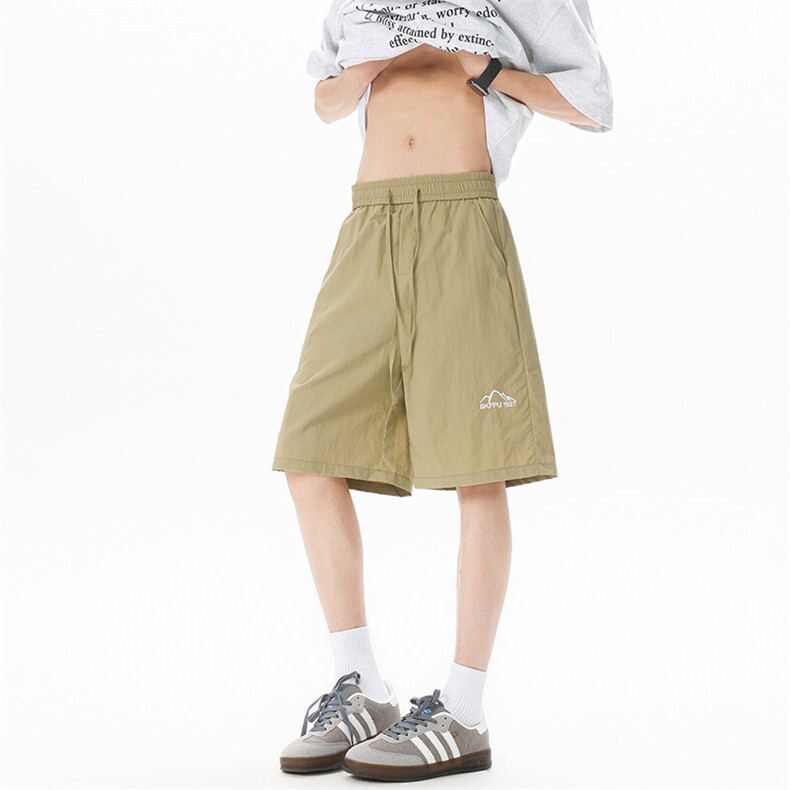 8XL-M 夏季凉感冰丝速干短裤男透气五分休闲裤宽松刺绣DK1537P35图片