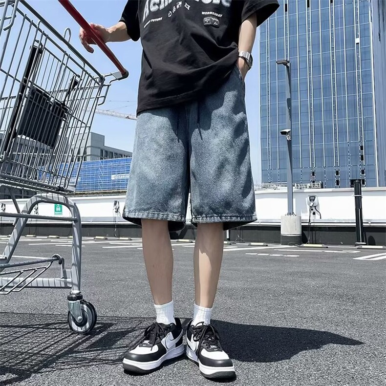 复古星空纹牛仔短裤男夏季薄款宽松直筒男款5分五分裤子DC05,男装牛仔裤,星座1116A-1（原606A）