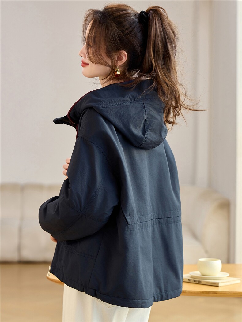2025年冬季时尚潮流中长款休闲加绒加厚派克服,女装派克服,独衣靓
