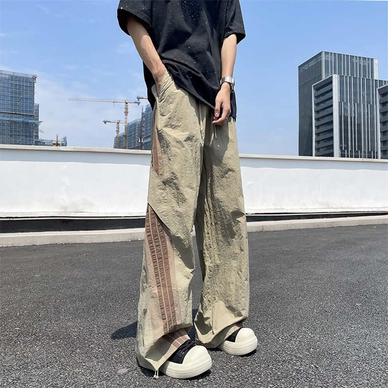 美式条纹速干伞兵裤男夏季薄款宽松休闲阔腿运动裤,男装休闲裤,星座410-7