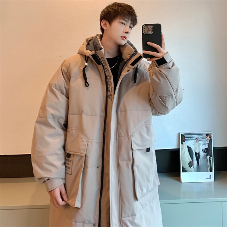 情侣羽绒服男冬季新款港风宽松连帽中长款保暖外套YR906-P175，男装羽绒服，星座214-3