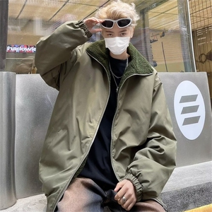 F102-P78 2024秋冬新款潮牌夹棉棒球服男韩版潮牌工装加棉夹克男图片
