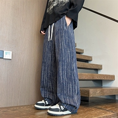 K2552-P482025秋季新款大码华棉印花阔腿休闲裤控89，男装休闲裤，星座109