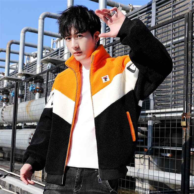 冬季羊羔绒棉衣男潮流时尚青少年羊羔绒外套MY2303-P100,男装棉衣,星座210-3