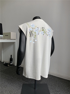 XZ809A/BXXX09/P35/控48 美式V领印花背心T恤图片