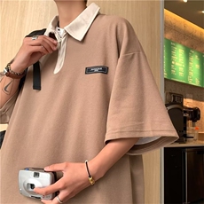 翻领短袖T恤男简约百搭休闲打底五分袖POLO衫K2521P30，男装Polo衫，星座1116-2