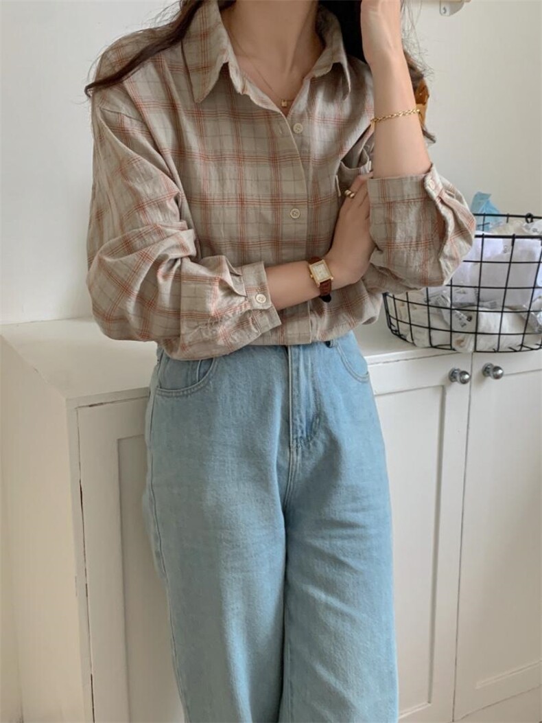 简约格子衬衣，其它，DAP