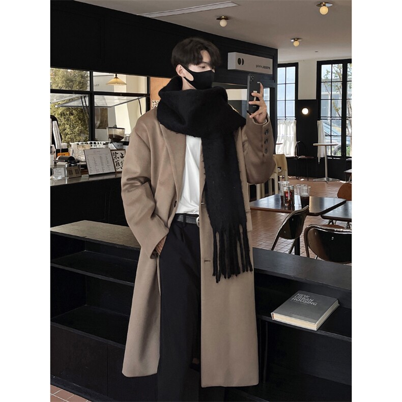 F8802P128控168冬季高品质呢料过膝长款大衣，男装毛呢大衣，电商B205