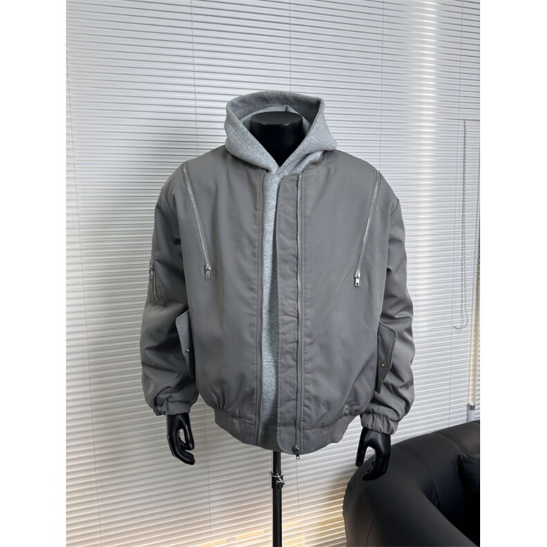 现货灰色三防面料夹棉棉服拉链多功能棉衣潮男JMF33-特p,男装棉衣,星座910A