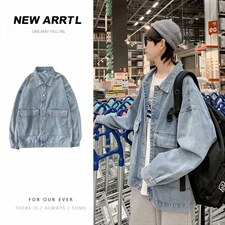 春秋工装牛仔外套男士韩版宽松bf复古潮流百搭夹克上衣wt92-p55图片