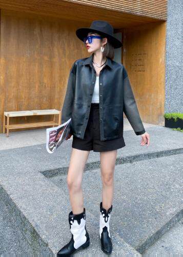 爆版皮衣系列款，女装皮衣，米儿衣景