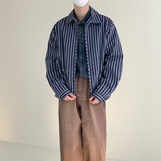 美式潮牌衬衫男生春秋季新款休闲宽松工装情侣外套A5314-P60，男装衬衫，星座208-5