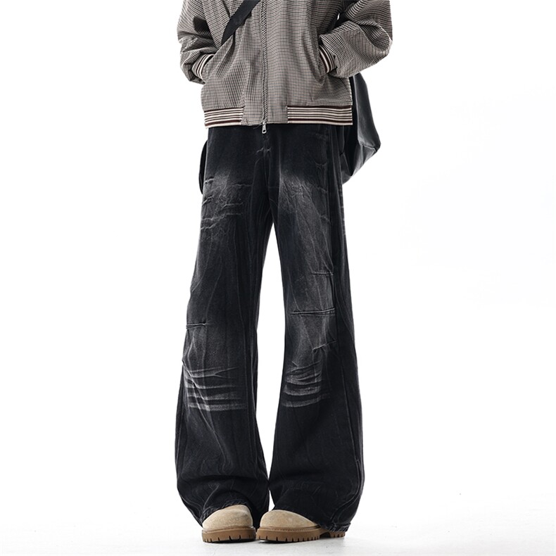 2026新款闪电纹微喇叭牛仔裤xz906-1-k1295特价P48控98，男装牛仔裤，星座906-1（原电商a316-2）