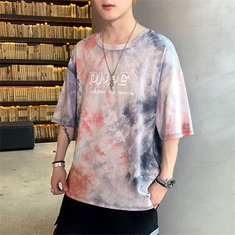 夏季短袖t恤男宽松五分袖T恤潮流半袖ins体恤新款上衣服3058-P35,男装T恤,电商A318