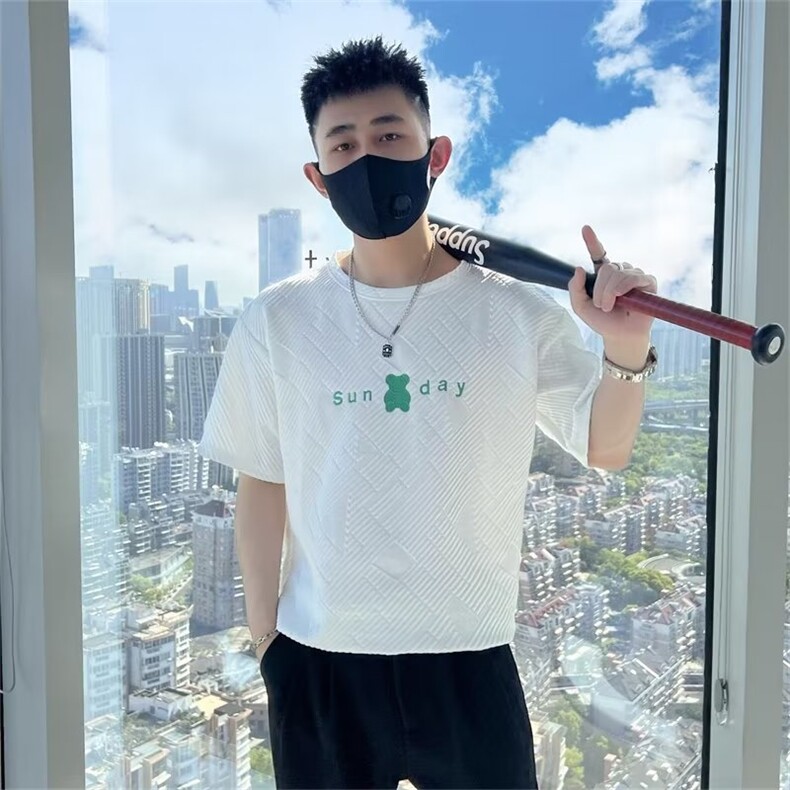 设计感短袖T恤男ins痞帅刺绣体恤2024新款夏装上衣半截袖T227,男装T恤,星座1116A-2（原606A-1）