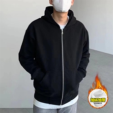 480G重磅加绒硬挺boxy男女秋冬美式高街结构双拉链开衫卫衣厚外套，女装短外套，电商A486