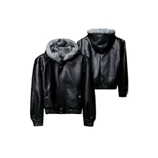 现货座山雕加绒皮衣连帽毛领棉服男冬季外套棉衣MF403-特145，男装皮衣，星座412-3