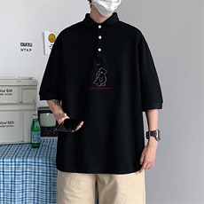 PL57140-P35翻领短袖polo衫男大码胖子半袖t恤男有领保罗衫模特，男装Polo衫，电商A040