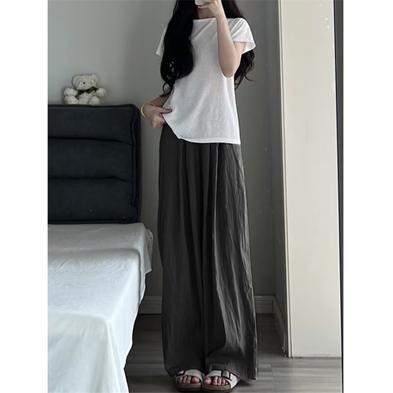 抽绳系带高腰阔腿长裤无品牌新款流行慵懒原宿气质日系ins潮流，男装休闲裤，星座1210-1