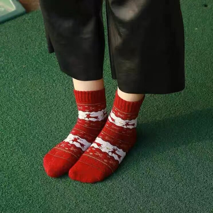 2025年秋季时尚百搭休闲女金丝小鹿，袜子，慕洵羊绒
