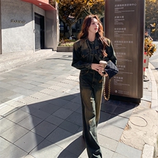2025秋季新款大气个性时尚牛仔套装，女装套装/套裙，1C080