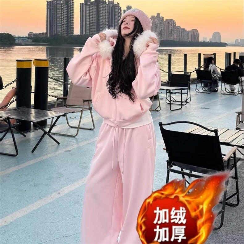 美式超火加绒裤子冬爵士舞运动卫裤宽松慵懒阔腿裤上衣货号A276,男装休闲裤,星座1210-1