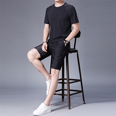 2023年夏新款高端时尚男士套装T恤P80，男装休闲套装，电商D223-1