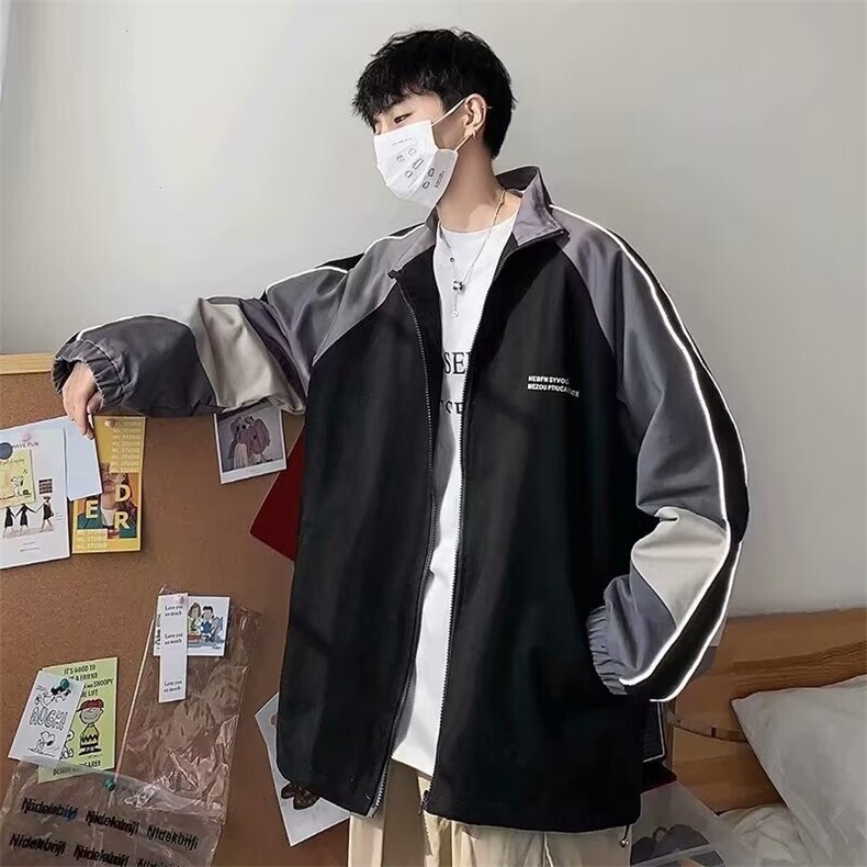 外套春秋百搭韩版学生宽松bf慵懒风休闲显瘦ins潮情侣夹克上衣，男装夹克，星座506A