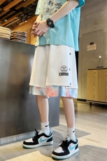 夏季新款港风大码腰果花排扣刺绣笑脸假两件短裤M-5XL-DK888-P45，男装牛仔裤，星座417-1（原电商B245）