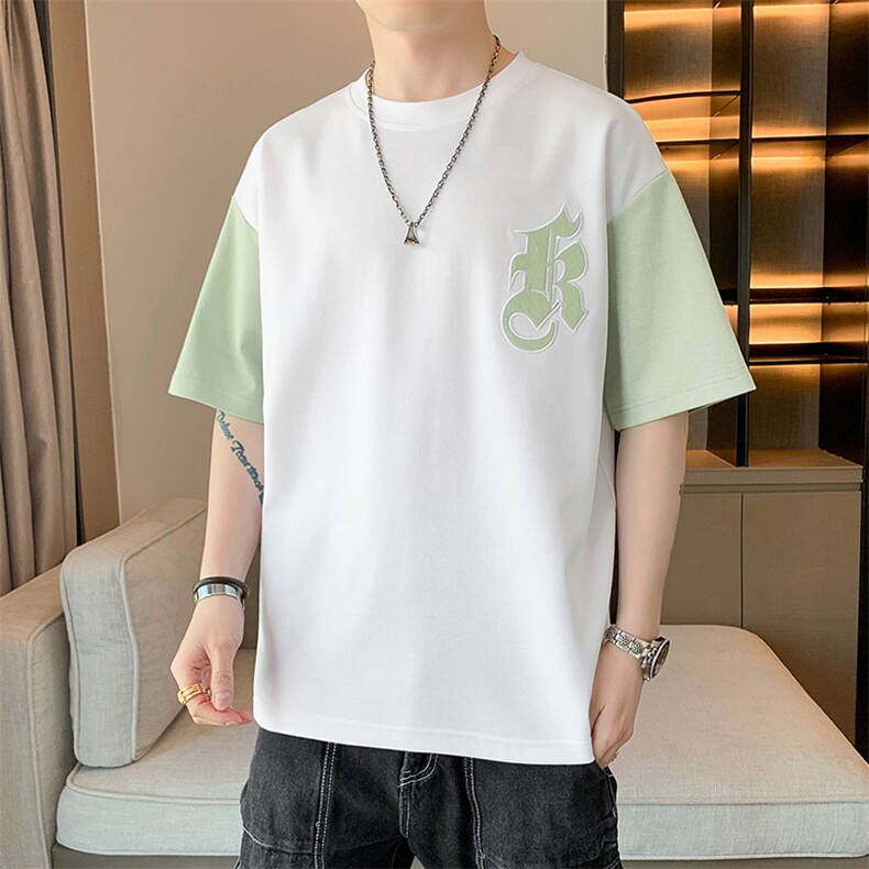 冰氧仿棉短袖店主风夏季休闲百搭字母印花男上衣TC3151-P24控48,男装T恤,星座717