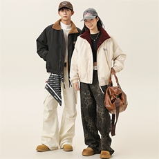 2025冬季新款男装日系潮牌两面穿宽松休闲棉服加厚外套MY388-F165，男装棉衣，电商A101（原外27）