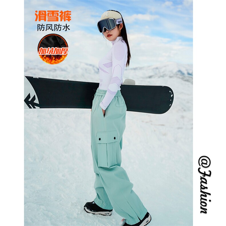 2025冬季户外山系防水加绒滑雪裤男女同款登山裤K1157J加绒-P110,男装休闲裤,电商A001