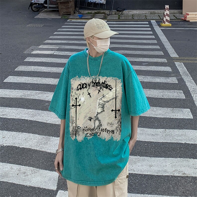 023夏季重磅新款水洗做旧短袖301D-4-SX17-P40抖音品质！！！，男装T恤，电商B251A(原星座301D-4)