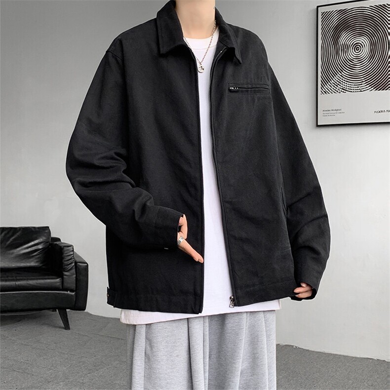 8XL-M水洗做旧帆布短款夹克男款vintage美式复古工装外套JK003P98,男装夹克,电商B312