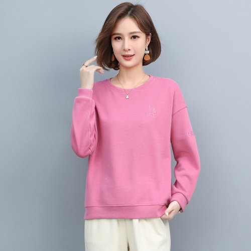 2021秋季新款简约时尚减龄圆领宽松休闲舒适卫衣，女装卫衣/绒衫，鑫鑫格