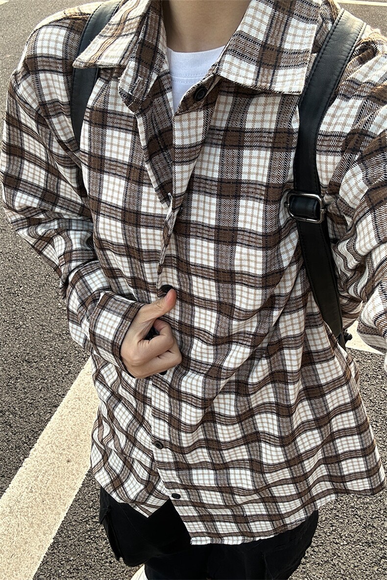 2026春夏新款提花格子长袖衬衫高品质格子衬衫复古外套CS266-P45,男装衬衫,星座301C-5