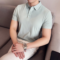 2025夏季新款大码短袖T恤翻领Polo衫无痕多色735-特P68，男装T恤，电商D342