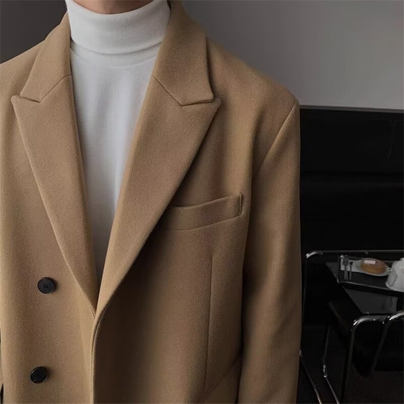 档口现货高级感男士毛呢大衣长款过膝棉服冬季加厚韩版宽松棉衣夹,男装棉衣,星座218-1（原230）