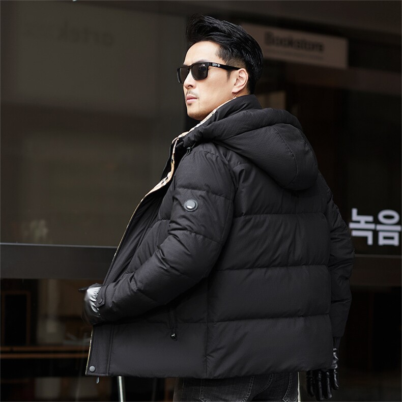 冬季白鸭绒加厚羽绒服短款中青年休闲保暖简约防寒潮服外套男装,男装羽绒服,钱塘6003（原4033）