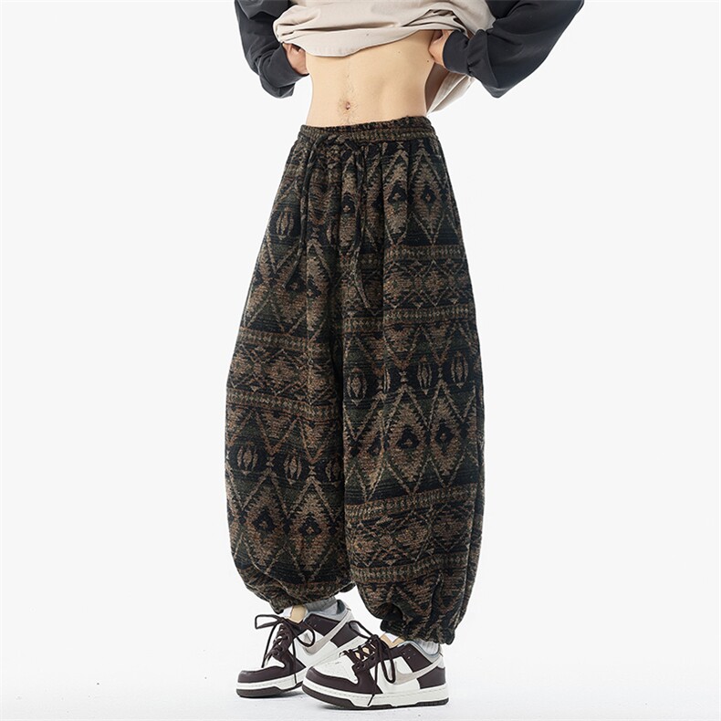 2025秋冬新款加厚保暖民族风灯笼裤风宽松休闲裤2530-P75，男装民族服装，电商A057B