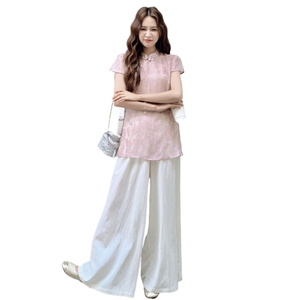 现货：夏装新款新中式风盘扣两件套装2C135-8869P145K218图片