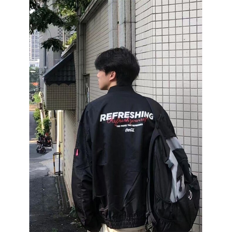 美式飞行夹克男春秋季字母印花宽松百搭高街外套潮JW716,男装夹克,星座1116A（原606A-3）