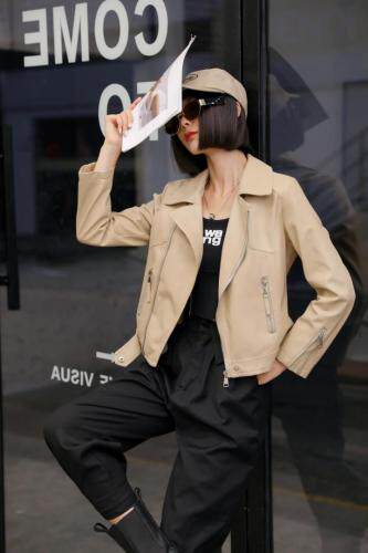 秋装新款皮衣，女装皮衣，哈咔