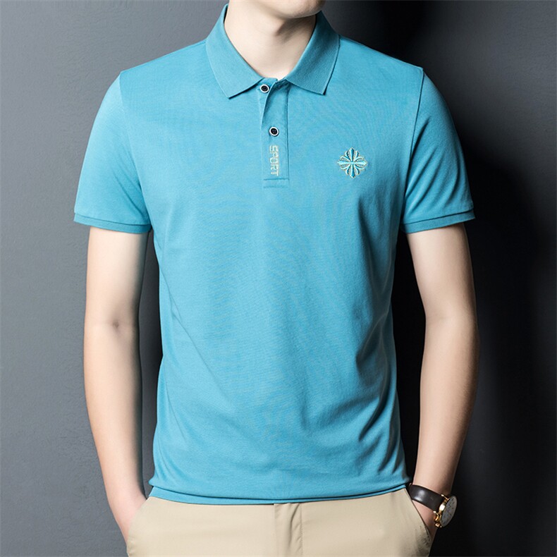 POLO衫男士短袖t恤翻领2023夏季新款潮牌休闲商务男装上衣图片
