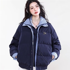 网图美式加厚撞色格子假两件棉服外套棉衣面包服MY960/P88，男装棉衣，星座221-5