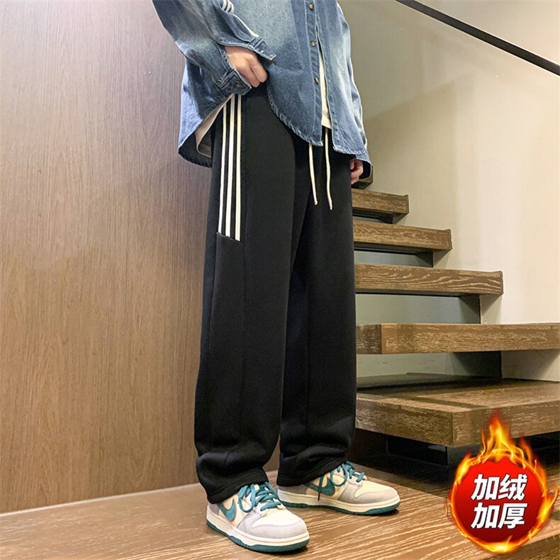 港风新款男百搭设计感潮流情侣加绒港风休闲裤K58H-P45,男装卫衣,星座717
